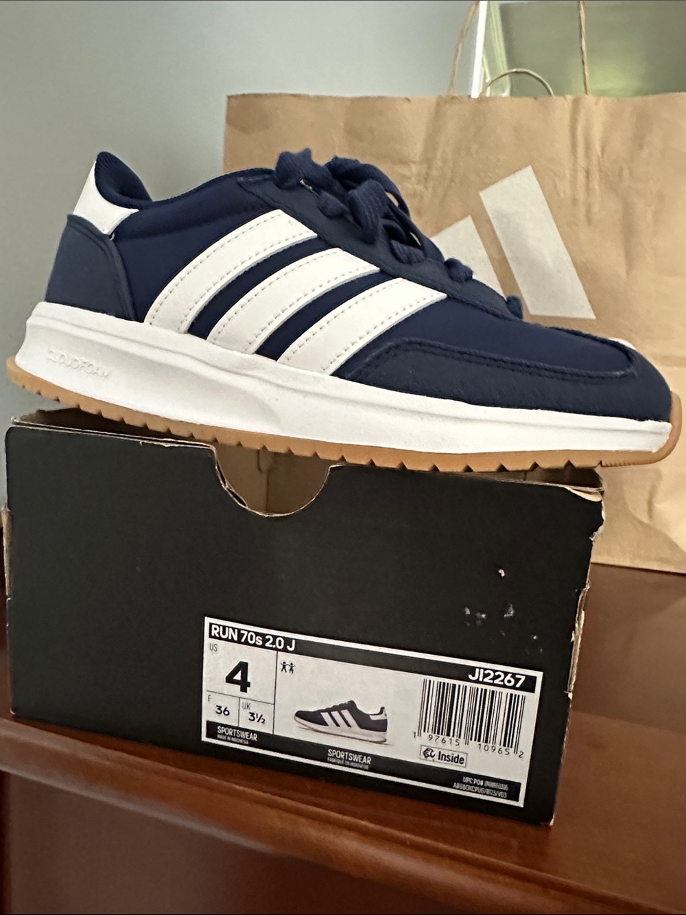 adidas Run 70s Low-Top Navy and White Sneaker